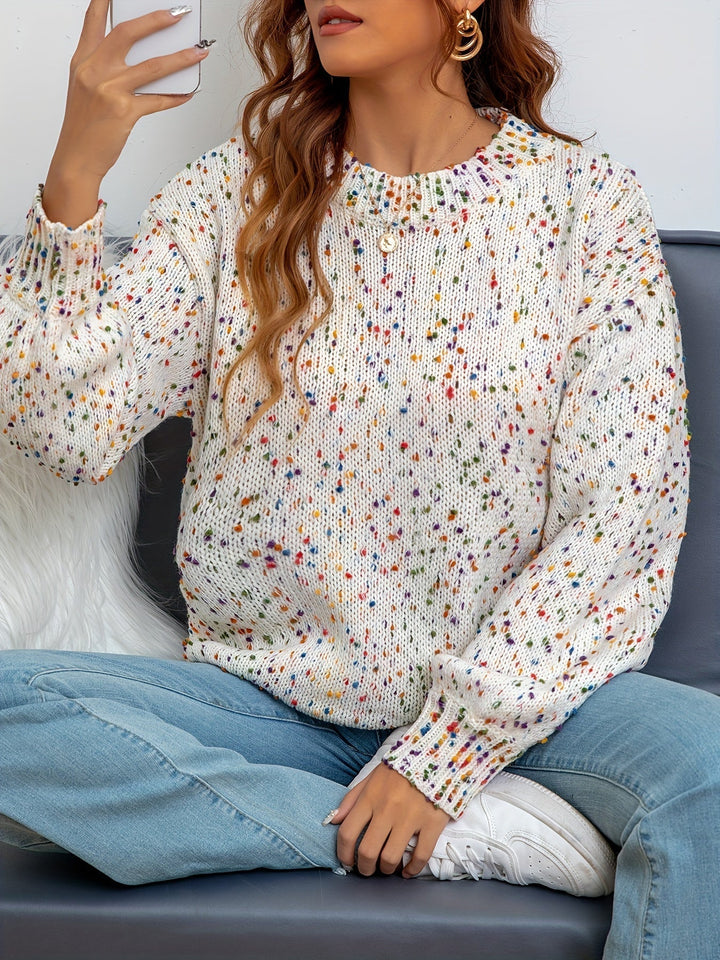 Sweter damski z nadrukiem konfetti - Noa