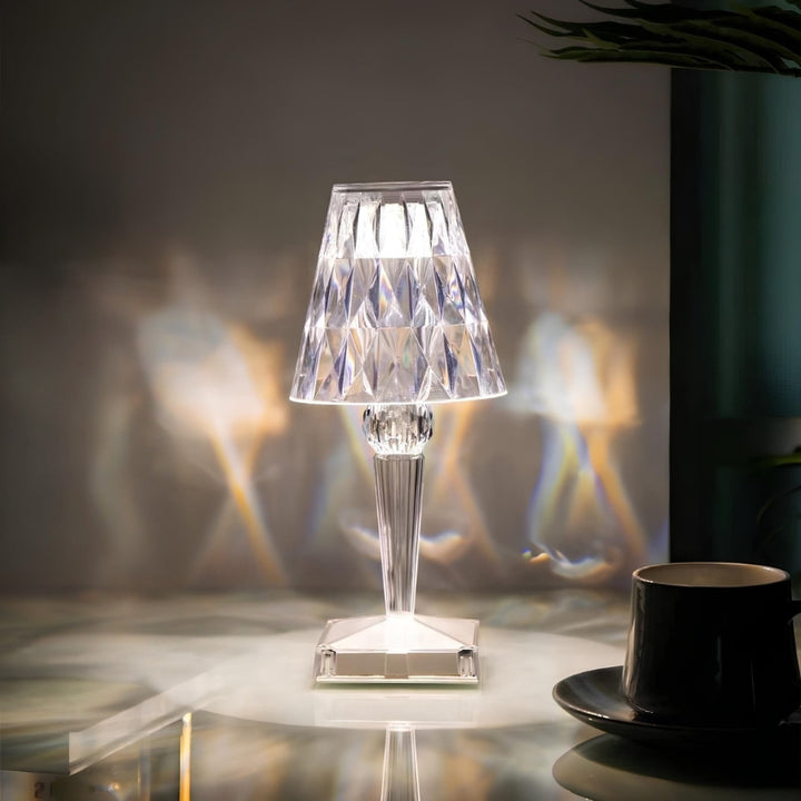 Lampa stołowa kryształowa z dotykowym sterowaniem - LumeCrystal