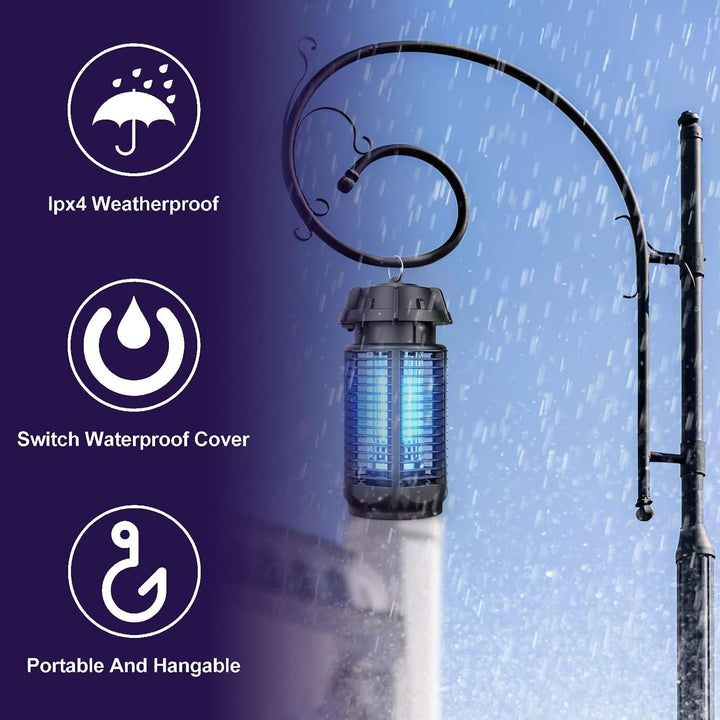 Elektro insektobójca z 20W światłem UV i 4200V zasilaniem, wodoodporny IPX4 – Zeytra