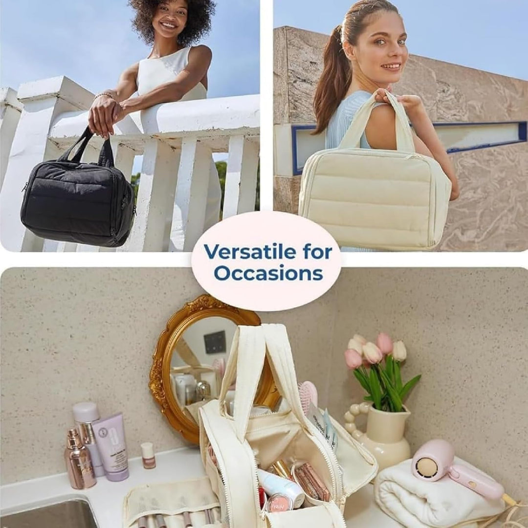 Torebka kosmetyczna podróżna – Duża wodoodporna torba na kosmetyki i organizer do makijażu (4-w-1) – Selvane