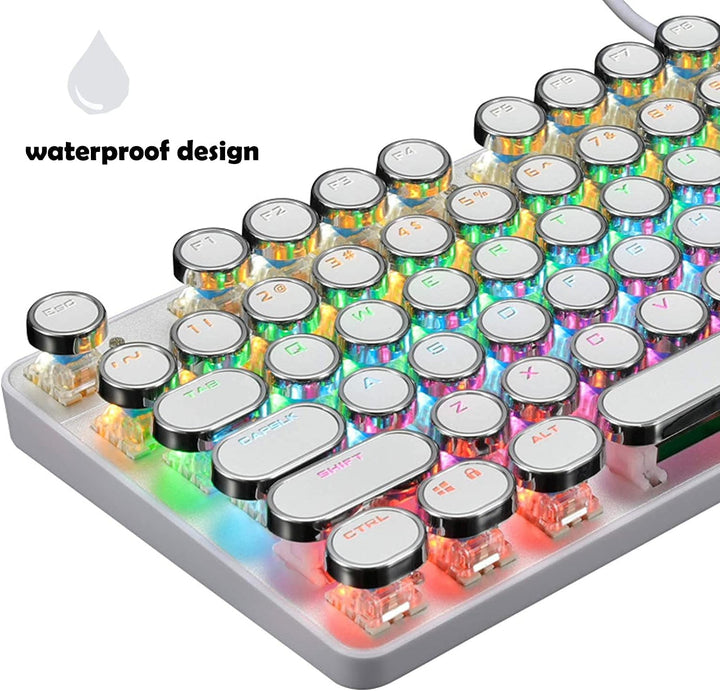 87-klawiszowa mechaniczna klawiatura gamingowa z podświetleniem RGB, z niebieskimi switchami