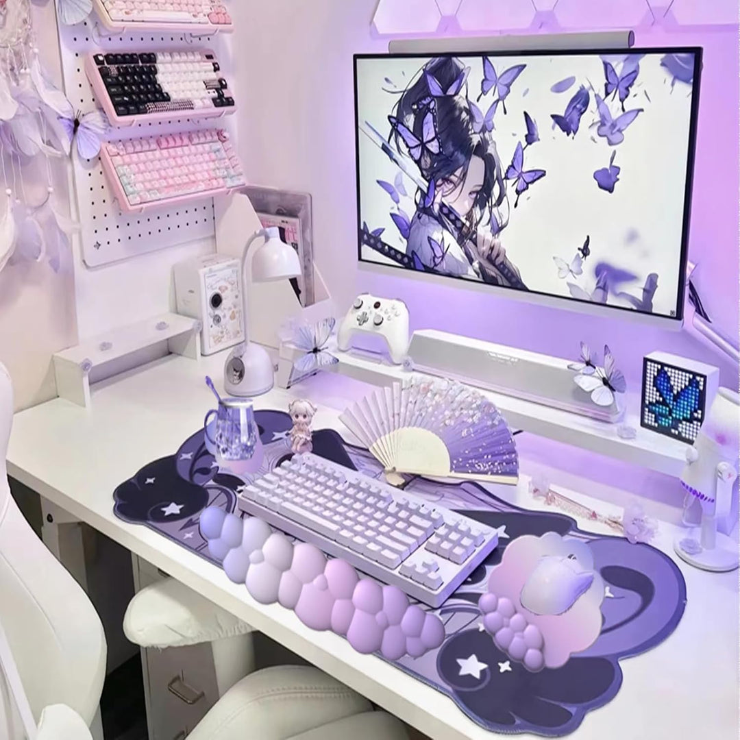 Chmurowa ergonomiczna podkładka pod nadgarstek z podkładką pod mysz i podstawką – Zeyora