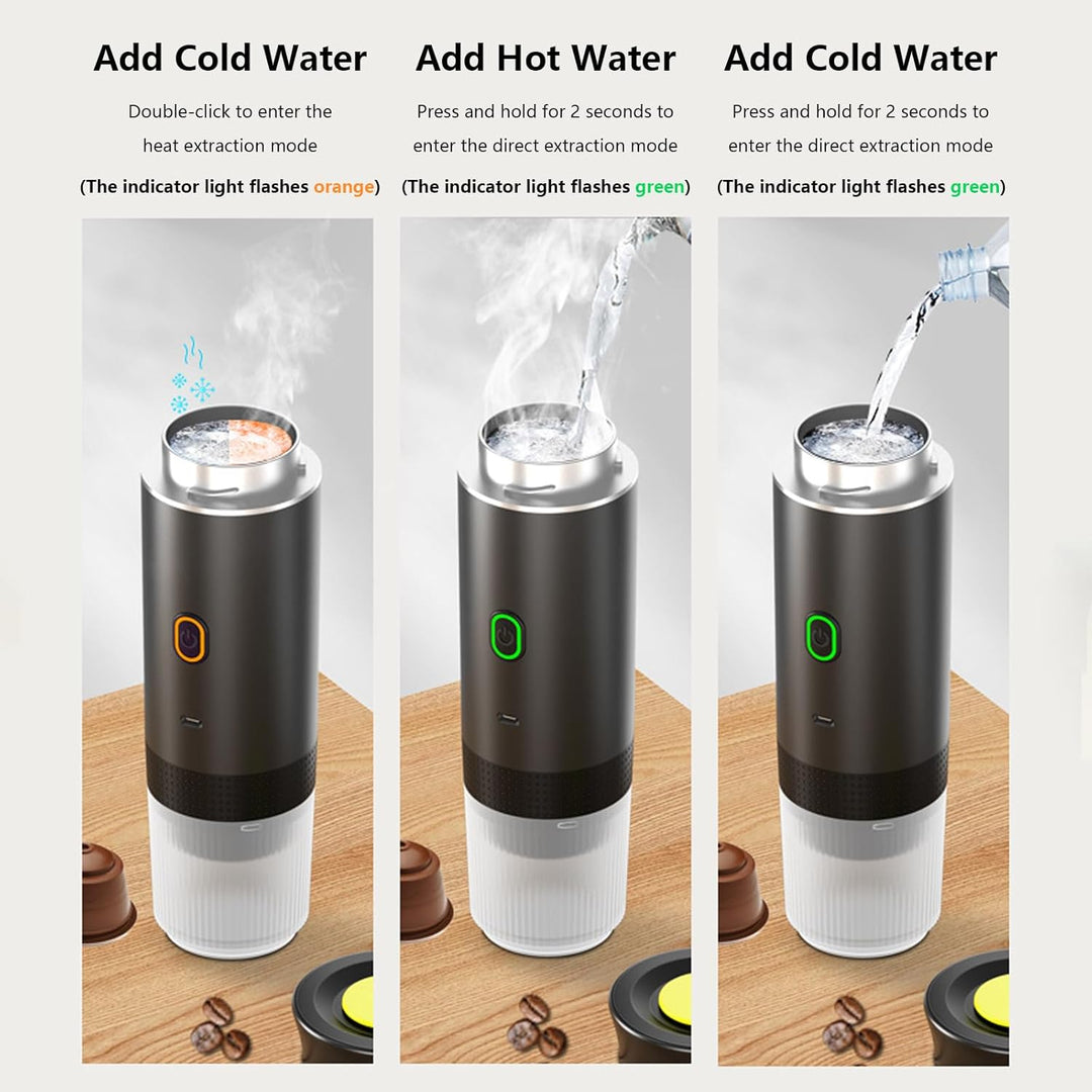 Przenośny ekspres do kawy 3 w 1 z akumulatorem do ładowania – Raverno