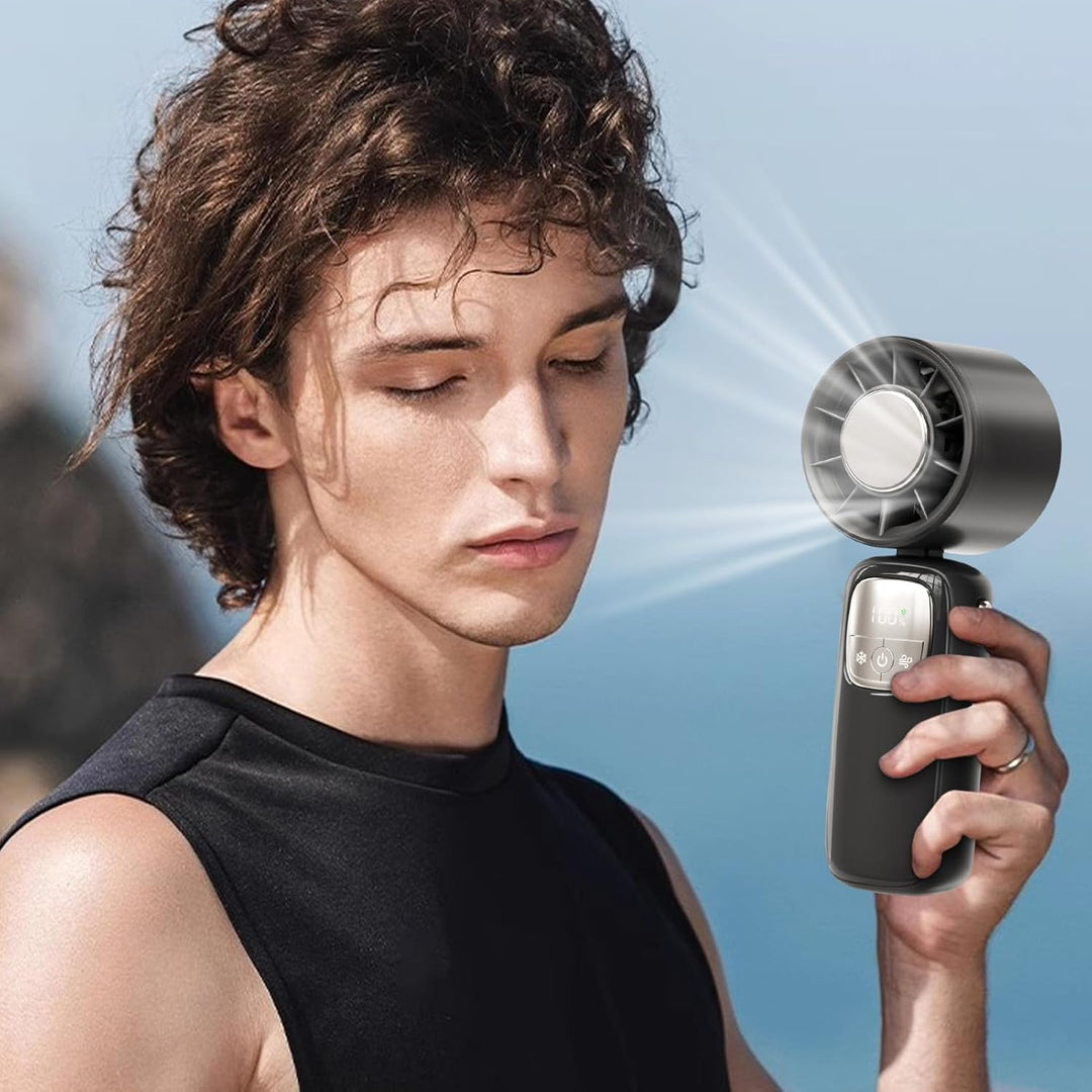 Przenośny składany wentylator ręczny z wyświetlaczem LED 100 prędkości