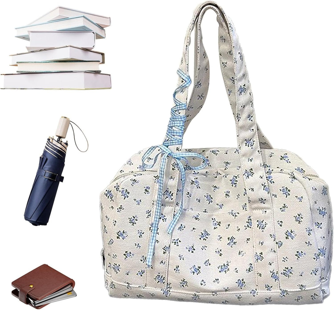 Torba Duffle – Duża torba weekendowa z płótna z akcentami w postaci wstążki – Floria