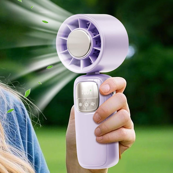 Przenośny składany wentylator ręczny z wyświetlaczem LED 100 prędkości