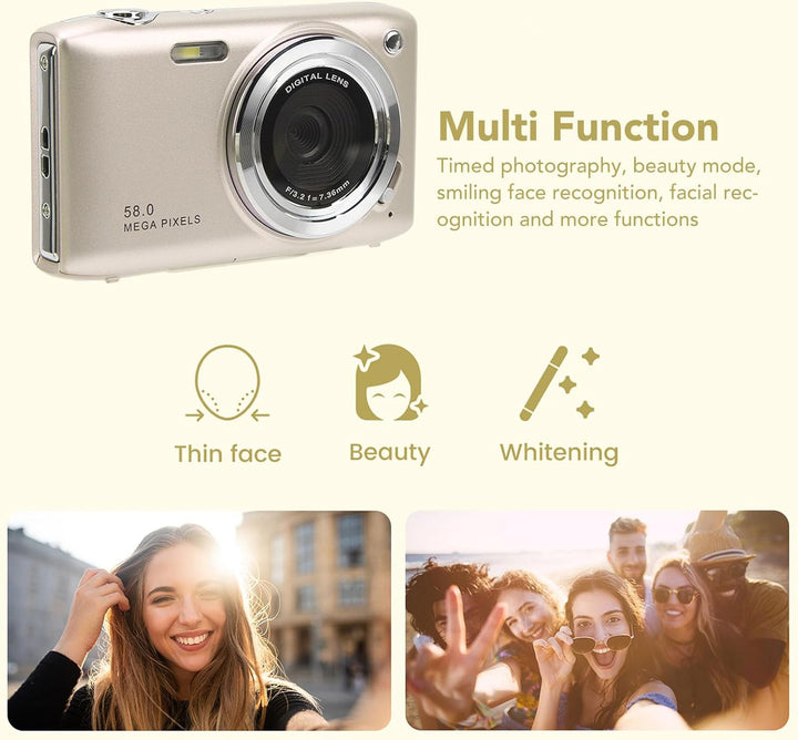 4K Kompaktowa kamera cyfrowa z 58 MP zdjęć i 16-krotnym zoomem – Lumora