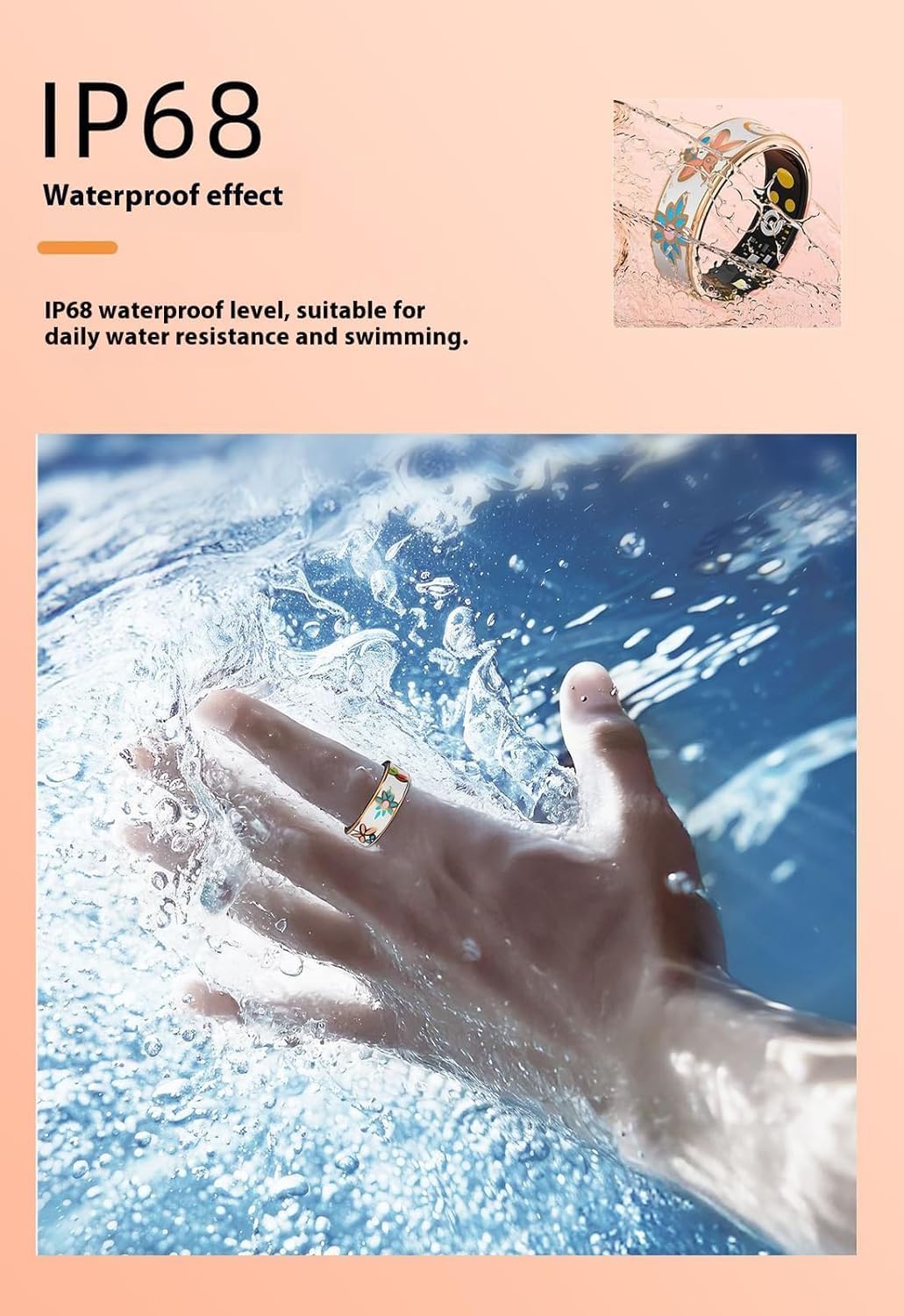 Smart Enamel Wellness Ring – Fitness i śledzenie snu dla iOS i Android – Aurina