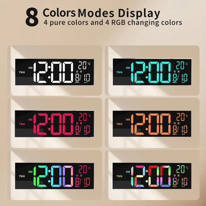 41 cm cyfrowy zegar ścienny i biurkowy RGB z pilotem – Lumeris