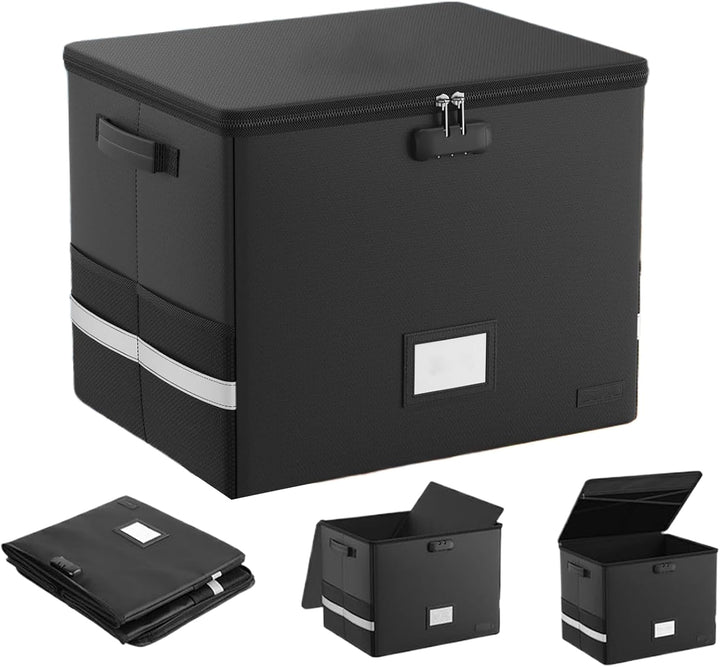 Ogniotrwała skrzynka na płyty winylowe – Wodoodporny organizer na 150+ płyt winylowych 30cm – Arcion