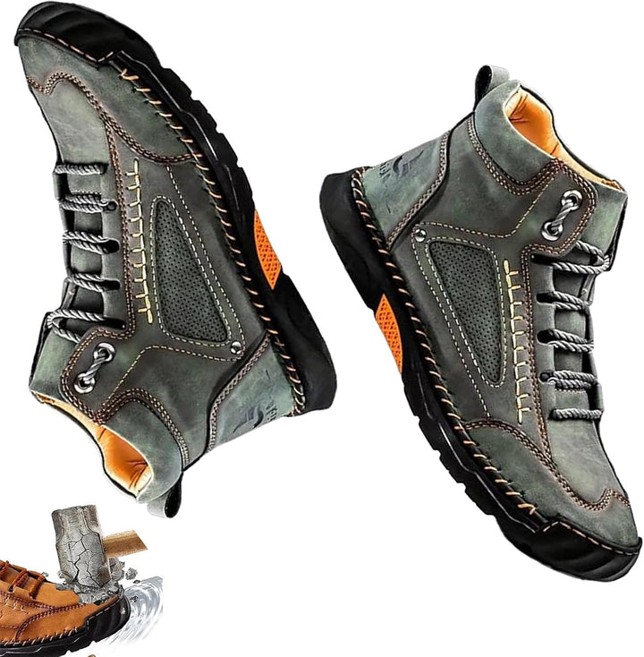 Ręcznie robione wodoodporne ortopedyczne botki męskie – wsparcie łuku stopy i antypoślizgowe podeszwy – Renvar