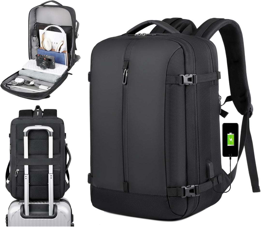 40L Rozszerzalny Wodoszczelny Plecak Podróżny z Portem USB i Miejscem na Laptopa 17” – AirVoyage