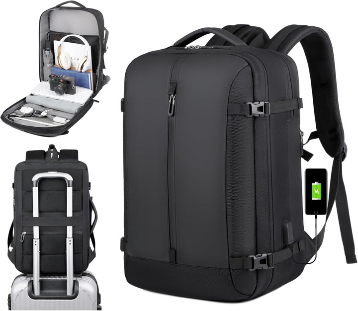 40L Rozszerzalny Wodoszczelny Plecak Podróżny z Portem USB i Miejscem na Laptopa 17” – AirVoyage