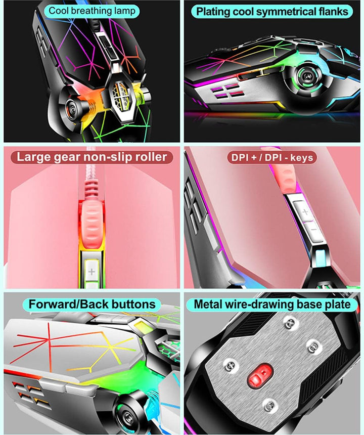 87-klawiszowa mechaniczna klawiatura gamingowa z podświetleniem RGB, z niebieskimi switchami