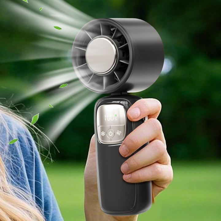 Przenośny składany wentylator ręczny z wyświetlaczem LED 100 prędkości