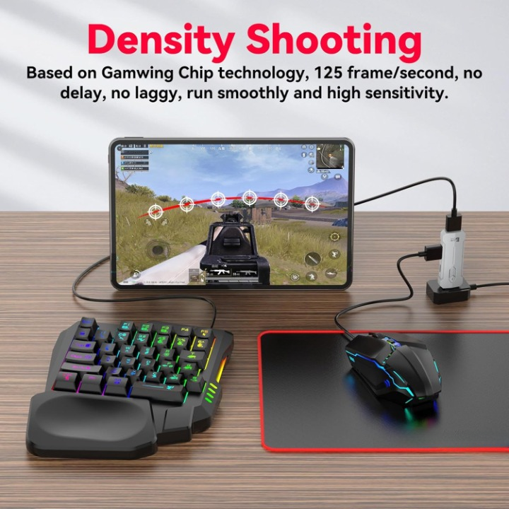 RGB Gamingowa klawiatura i zestaw myszy - ergonomiczny zestaw adapterów kontrolera - Zyvorn