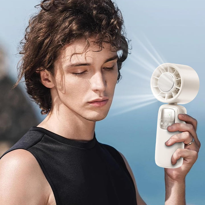 Przenośny składany wentylator ręczny z wyświetlaczem LED 100 prędkości