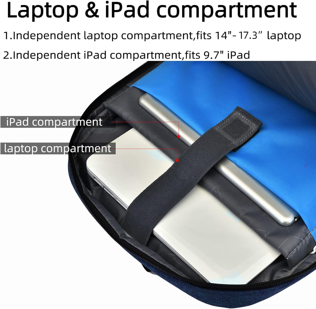 Plecak podróżny na laptopa odporny na wodę z portem USB i zorganizowanym miejscem do przechowywania