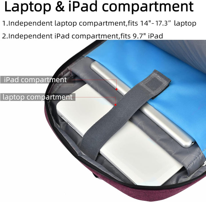 Plecak podróżny na laptopa odporny na wodę z portem USB i zorganizowanym miejscem do przechowywania