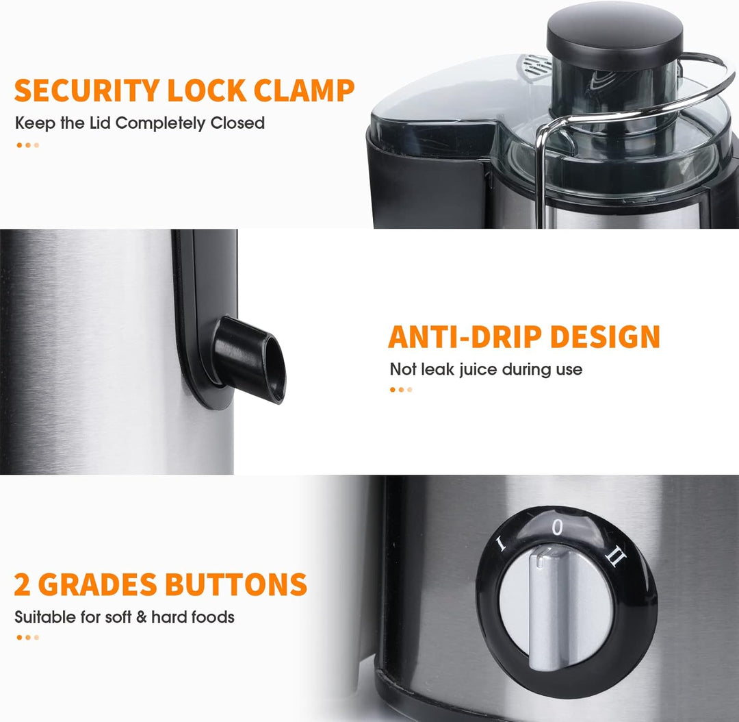 Wyciskarka do zimnego soku z 3 prędkościami – JuicePro