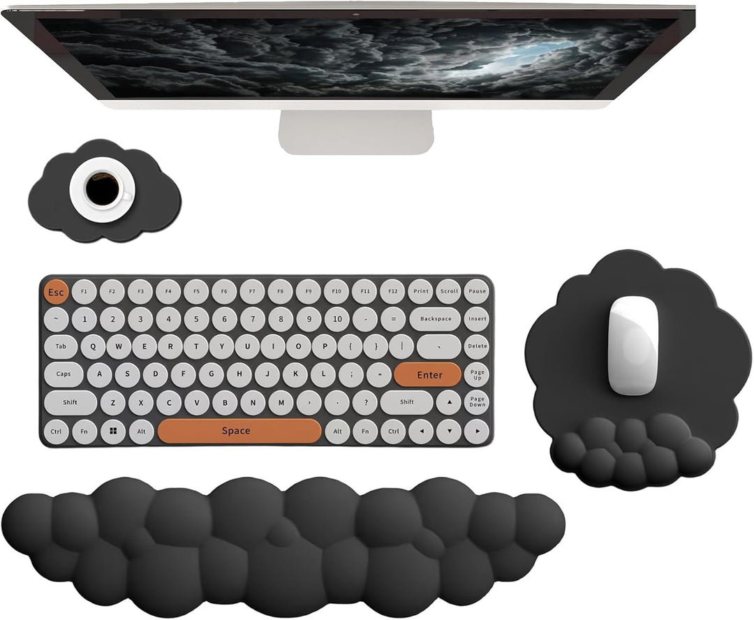 Chmurowa ergonomiczna podkładka pod nadgarstek z podkładką pod mysz i podstawką – Zeyora