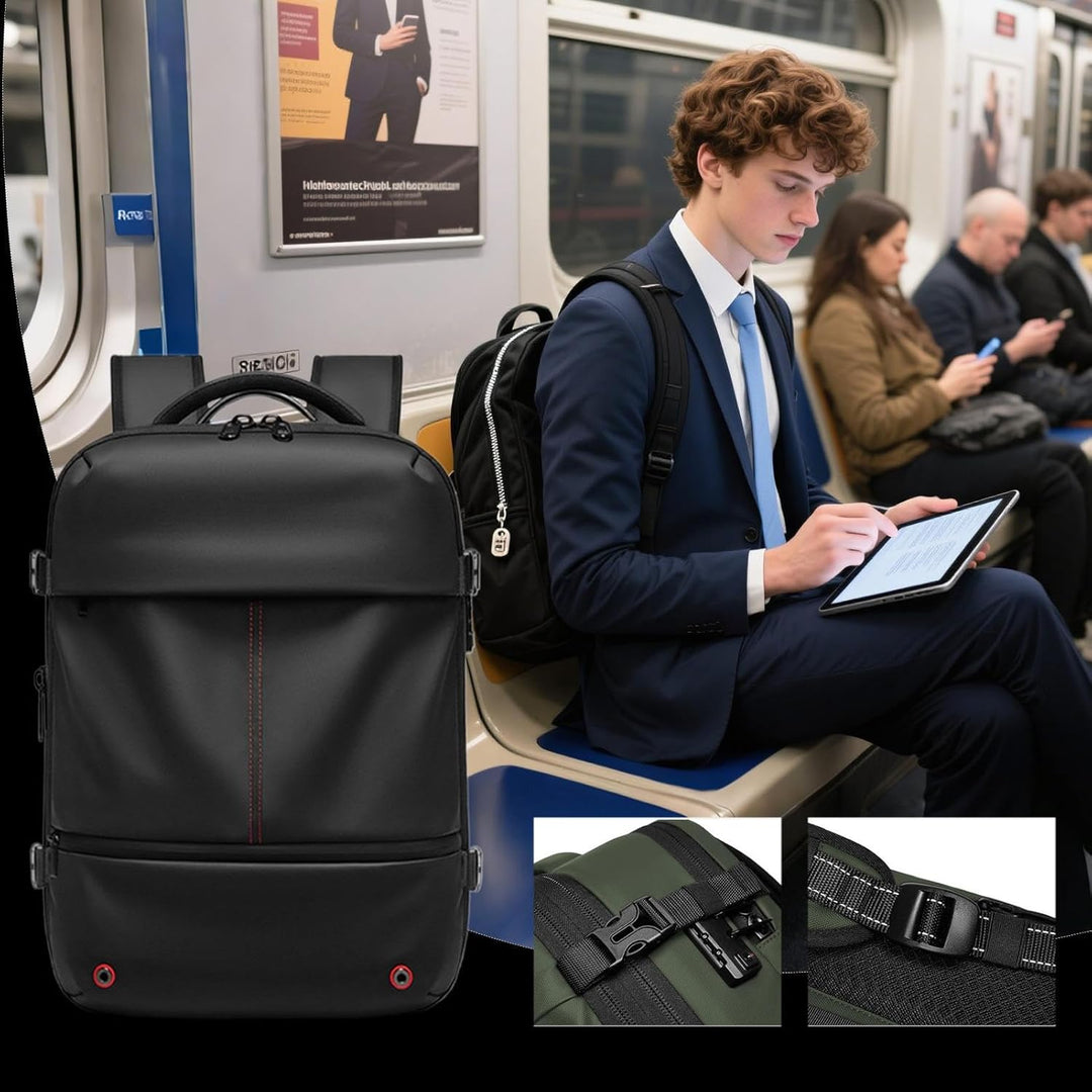 Rozszerzalny i wodoodporny plecak podróżny z kompresją próżniową – Arvid