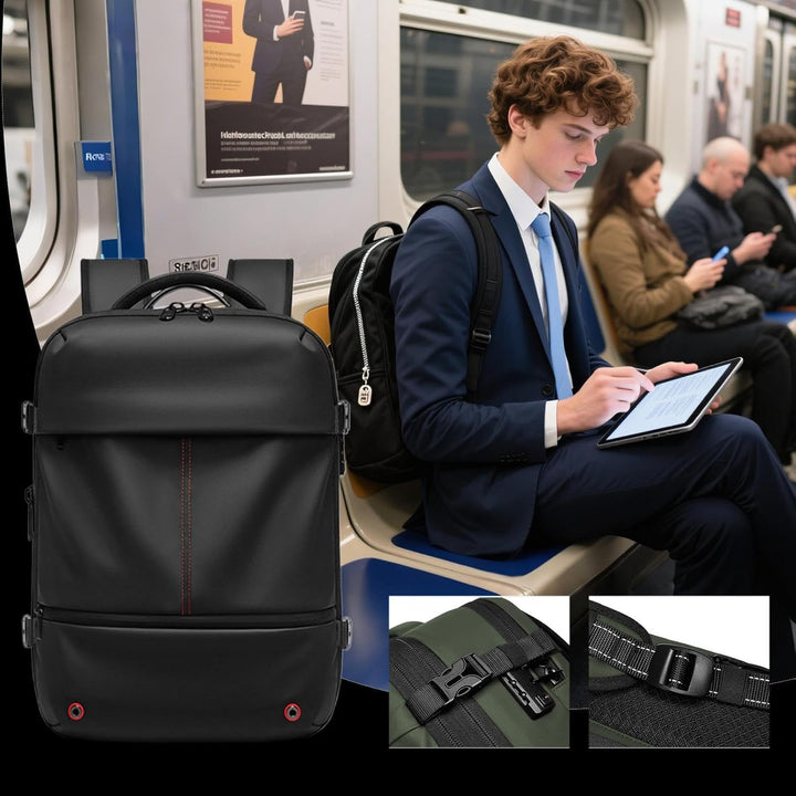 Rozszerzalny i wodoodporny plecak podróżny z kompresją próżniową – Arvid