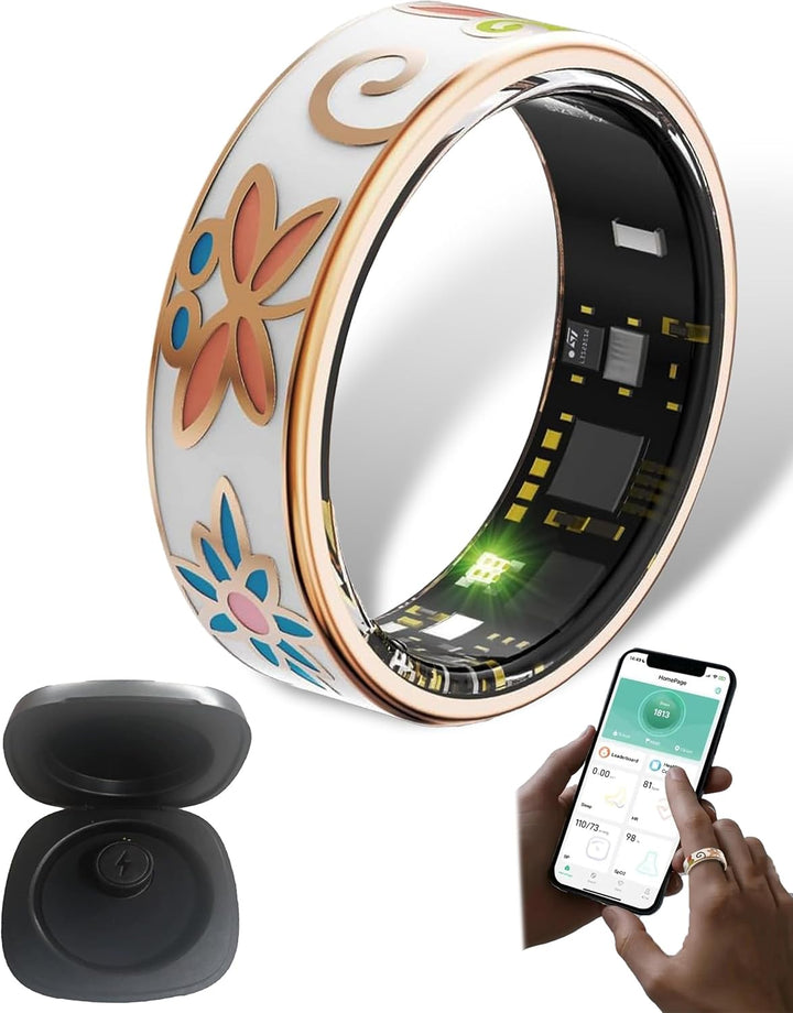 Smart Enamel Wellness Ring – Fitness i śledzenie snu dla iOS i Android – Aurina