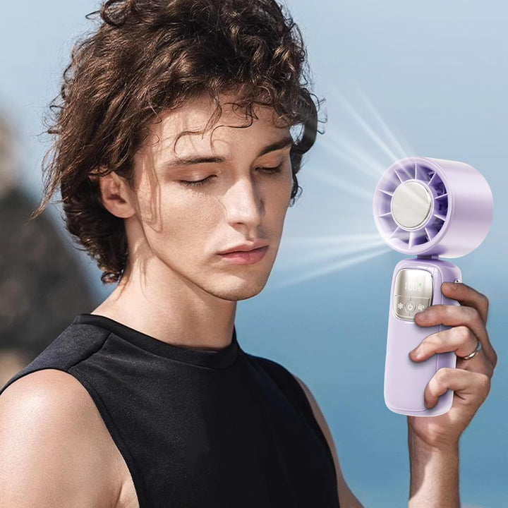 Przenośny składany wentylator ręczny z wyświetlaczem LED 100 prędkości