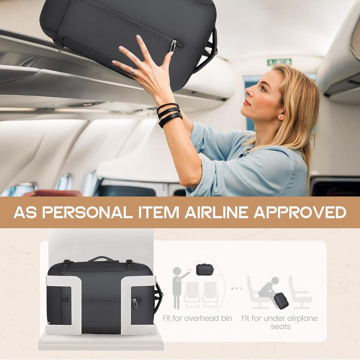 40L Rozszerzalny Wodoszczelny Plecak Podróżny z Portem USB i Miejscem na Laptopa 17” – AirVoyage