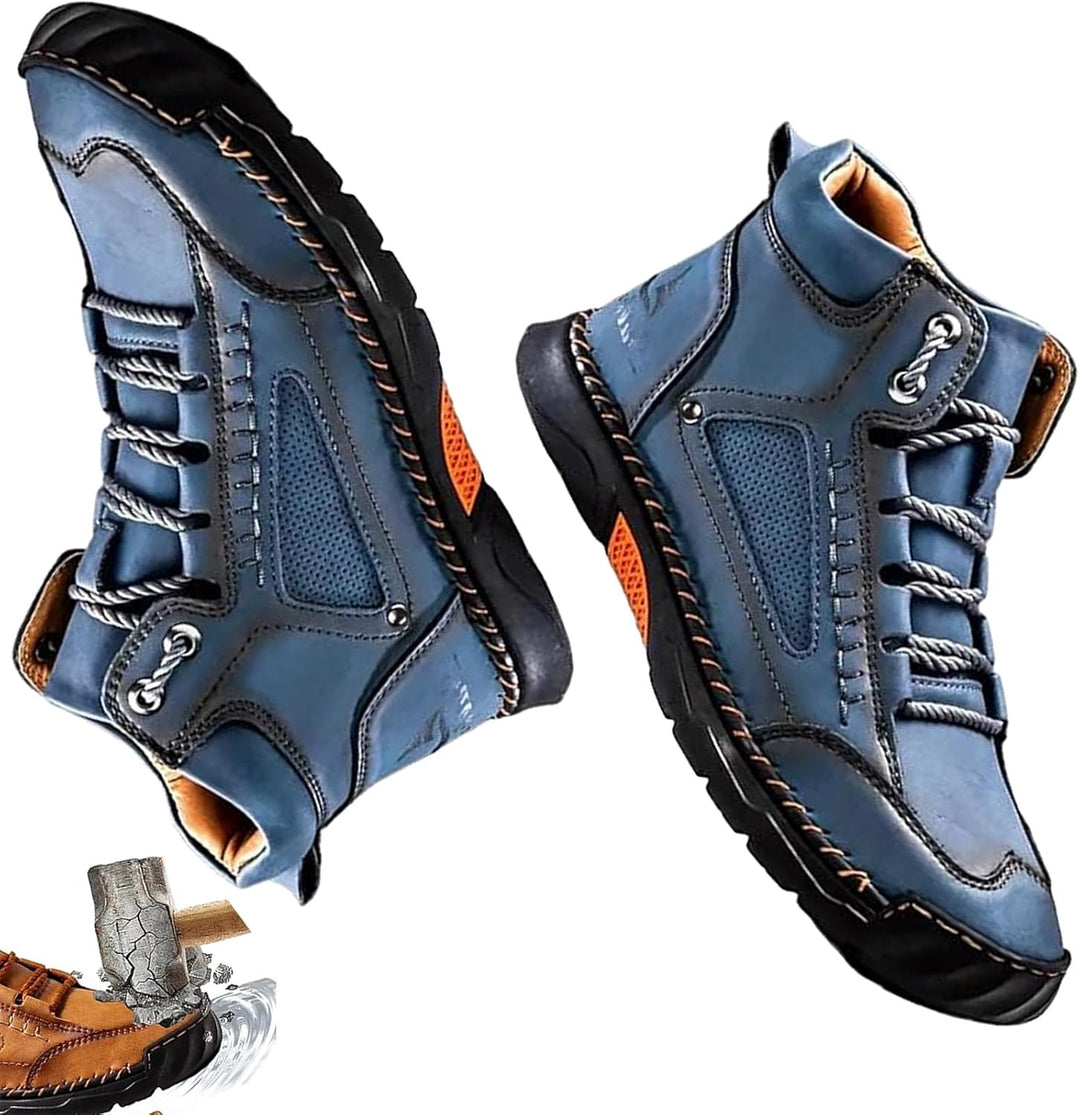 Ręcznie robione wodoodporne ortopedyczne botki męskie – wsparcie łuku stopy i antypoślizgowe podeszwy – Renvar