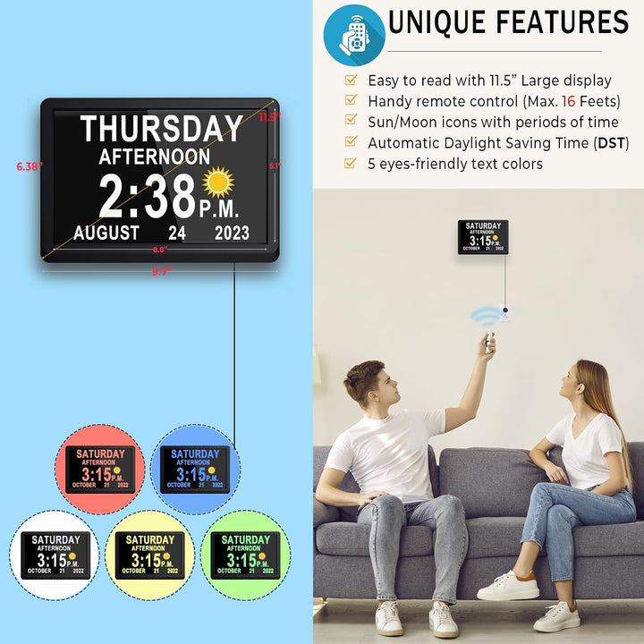 11,5-calowy cyfrowy kalendarz dzienny z 19 przypomnieniami – Claryon