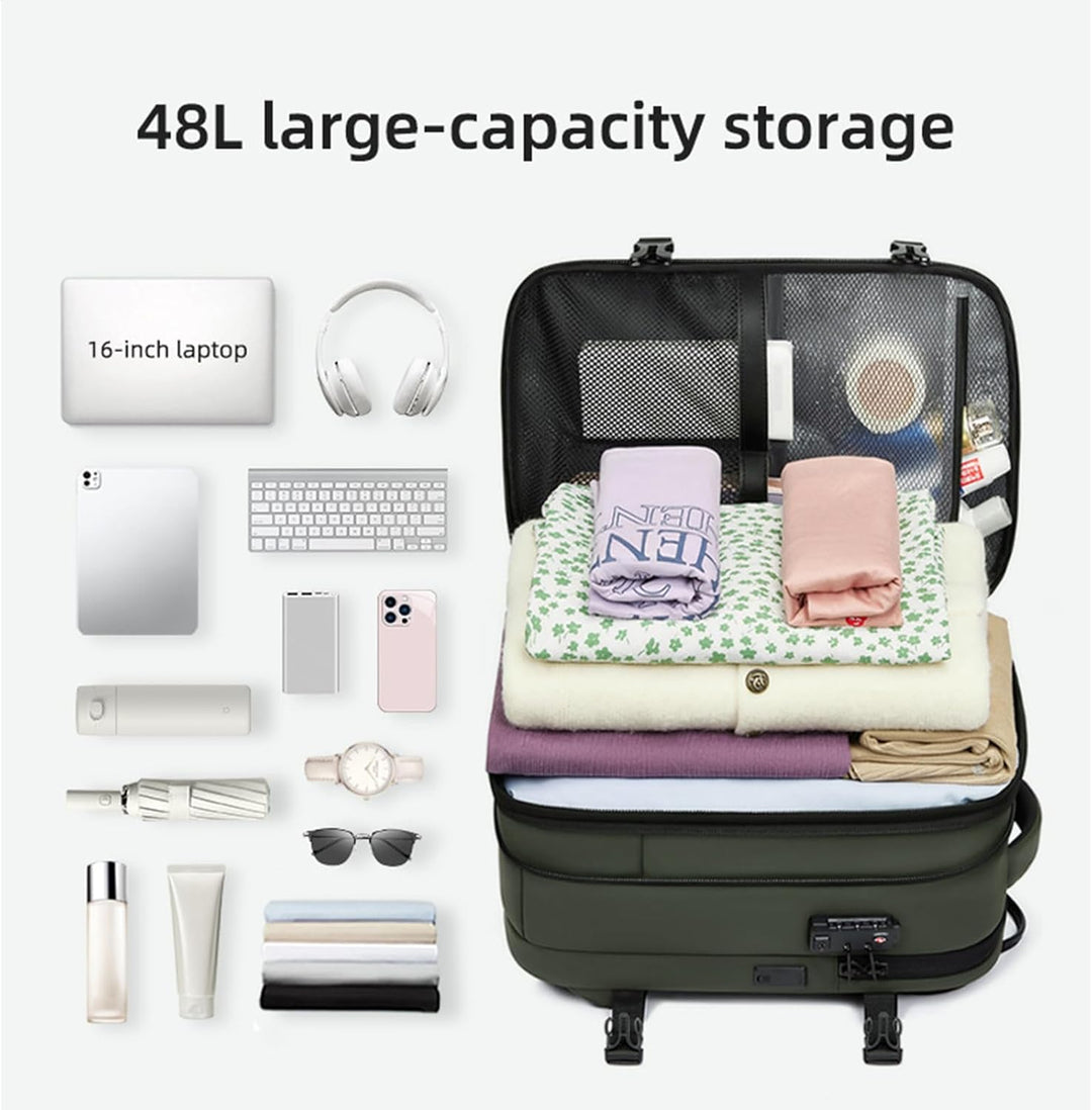 Rozszerzalny i wodoodporny plecak podróżny z kompresją próżniową – Arvid