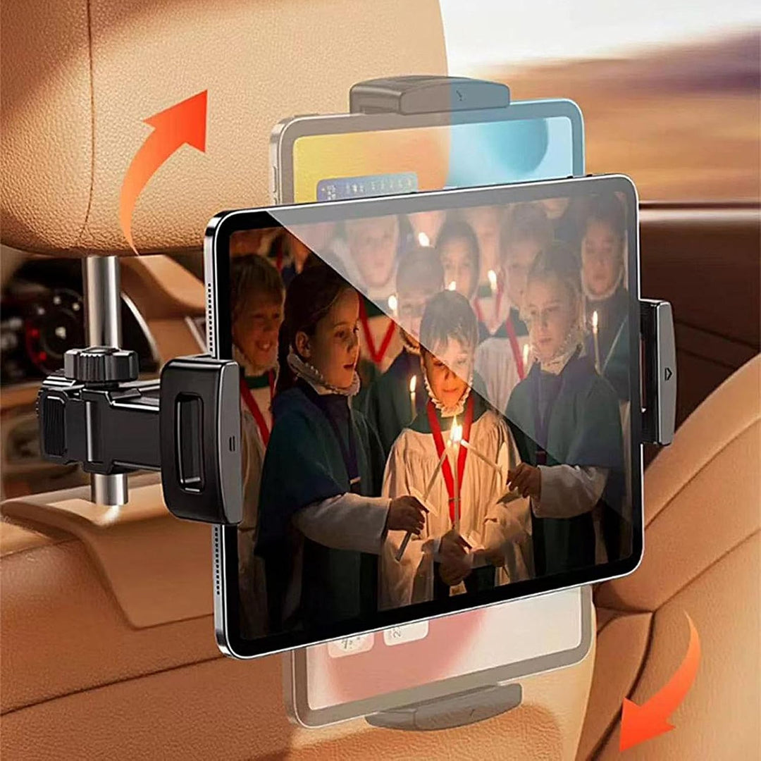 Uchwyt na tablet do zagłówka samochodowego – regulowany uchwyt na telefon i tablet 360° do siedzeń tylnych – Movira