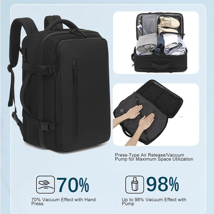 Rozszerzalny plecak turystyczny z vacuum 56–75L z pompą – Dravion