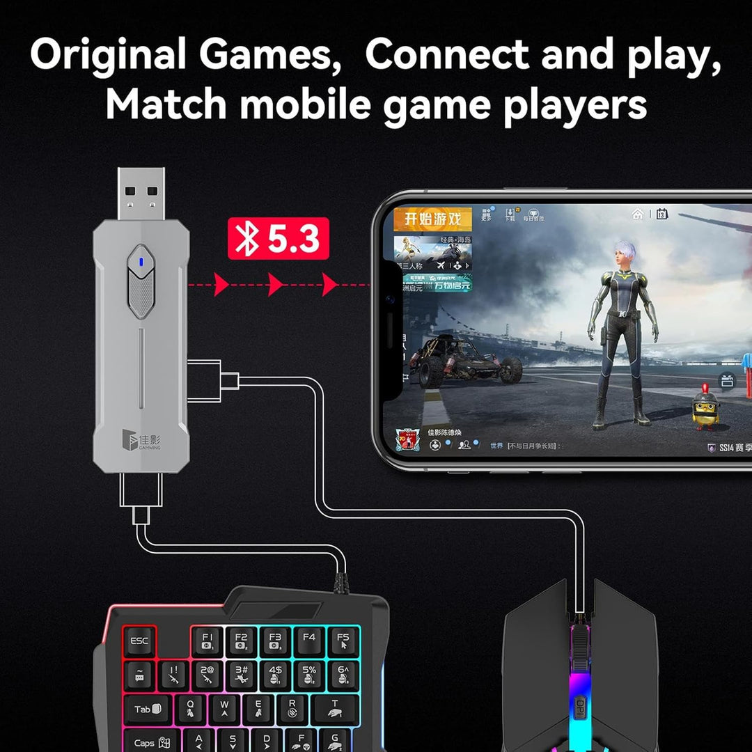 RGB Gamingowa klawiatura i zestaw myszy - ergonomiczny zestaw adapterów kontrolera - Zyvorn