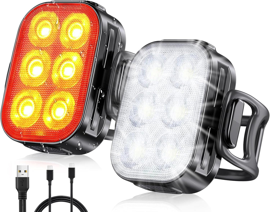 Ultra cienkie, ponownie ładowane przez USB zestawy świateł rowerowych z 4+6 trybami – SlimBeam