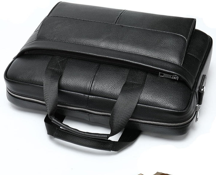 Premium skórzana teczka biznesowa 15” z komorami organizacyjnymi