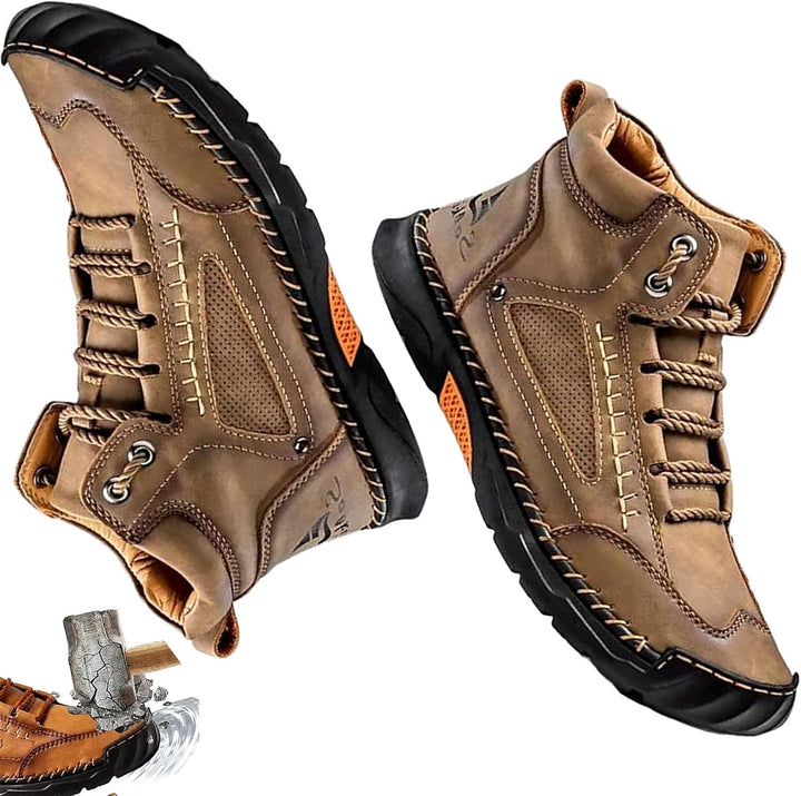 Ręcznie robione wodoodporne ortopedyczne botki męskie – wsparcie łuku stopy i antypoślizgowe podeszwy – Renvar