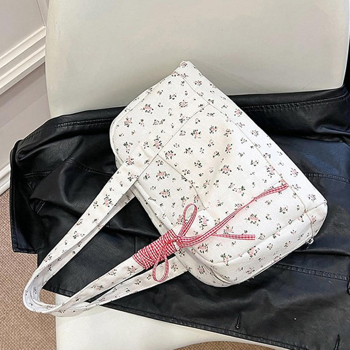 Torba Duffle – Duża torba weekendowa z płótna z akcentami w postaci wstążki – Floria