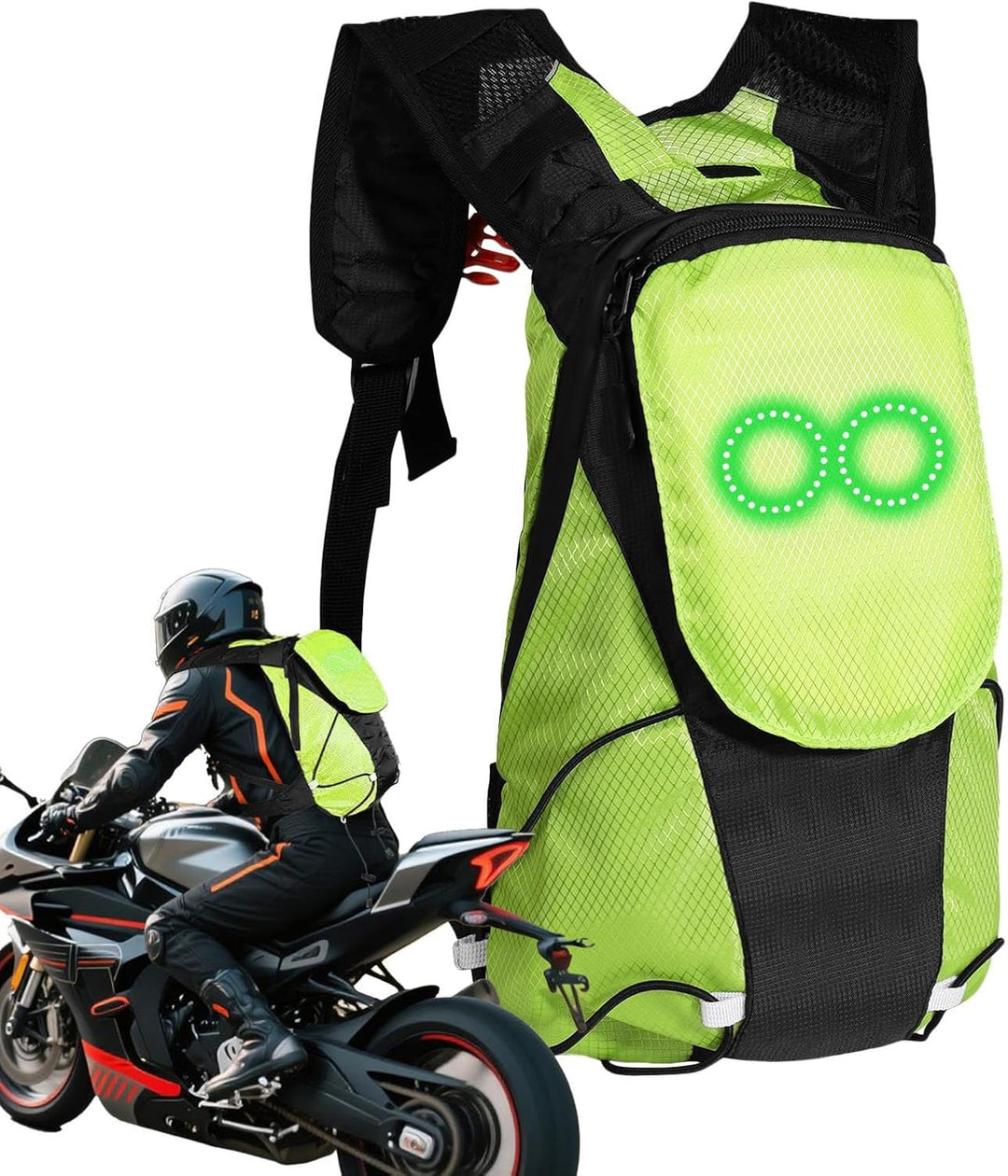 LED-Motorrad-plecak – Świecąca torba bezpieczeństwa na wycieczki i nocne jazdy – Lumaro