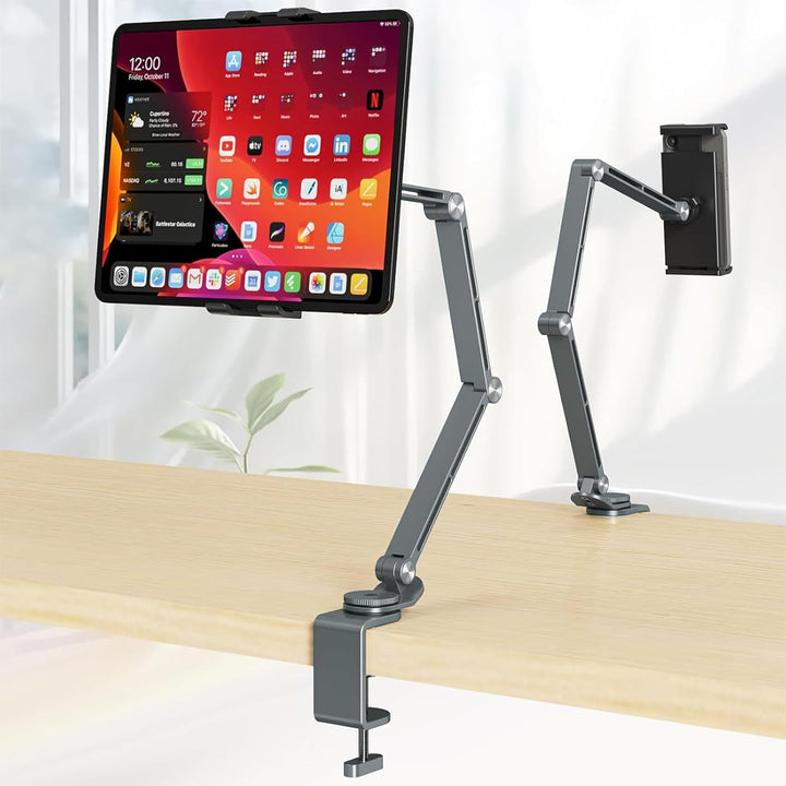 Regulowany uchwyt na tablet z aluminium z obrotem 360° – Movaro