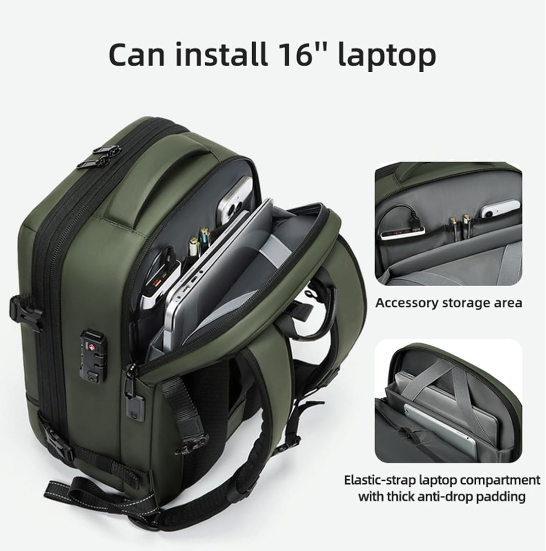 Rozszerzalny i wodoodporny plecak podróżny z kompresją próżniową – Arvid