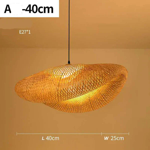 Ręcznie robiona lampa wisząca z rattanem - RayaLicht