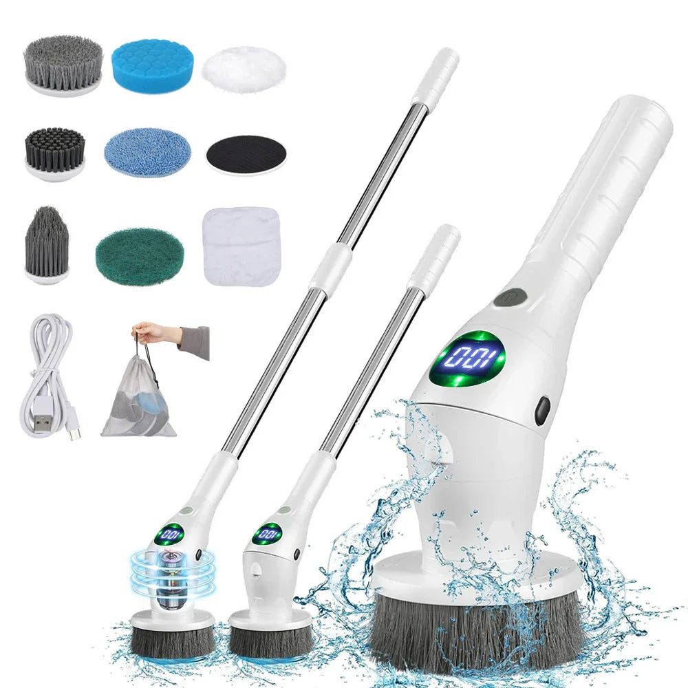 8‑in‑1 Electric Cleaning Brush with Adjustable Handle – Buy 1, Get 1 Free-State of Style