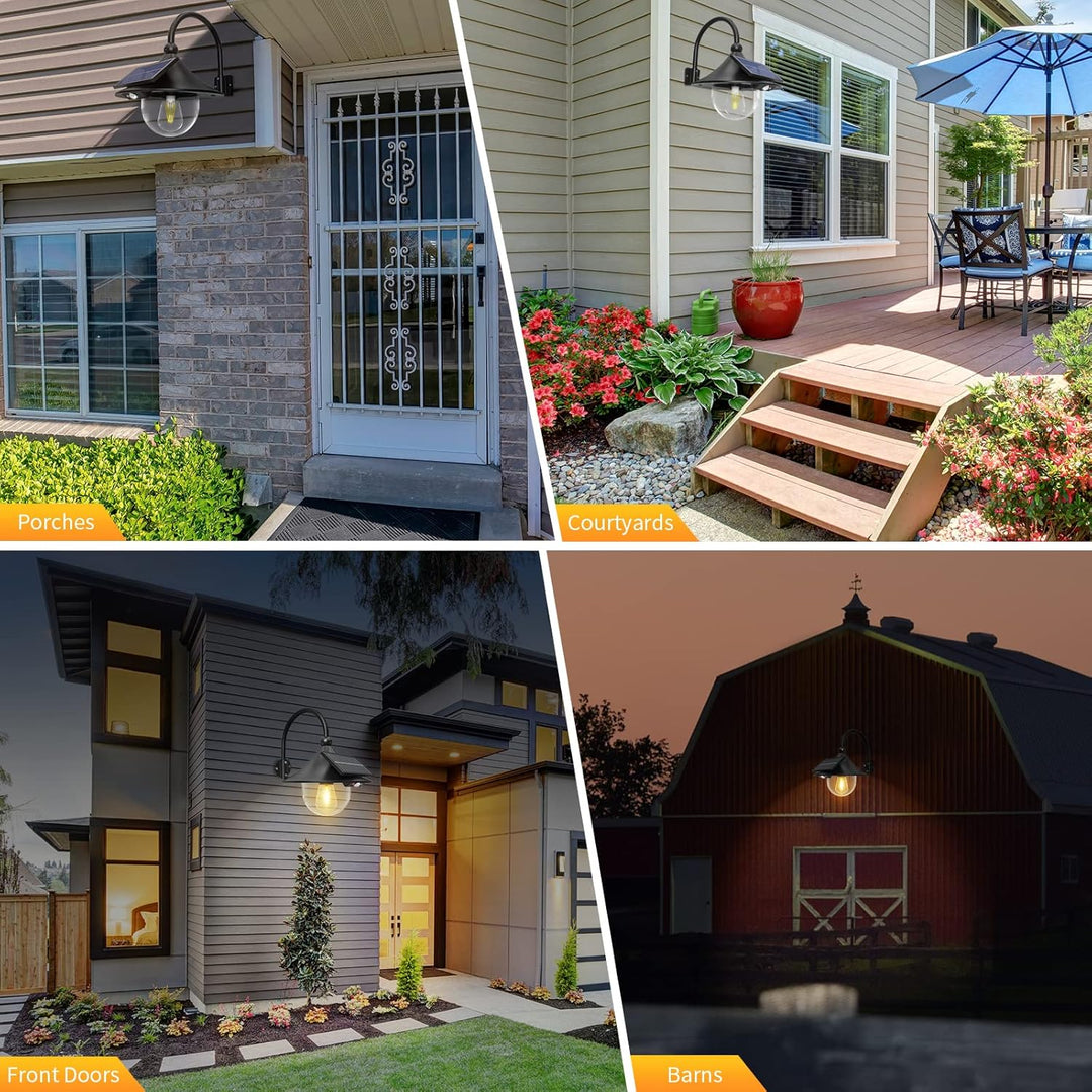 Solarne czujniki ruchu do ścian stodół z 3 trybami i elastycznym ramieniem (opakowanie 2 szt.) – Halden