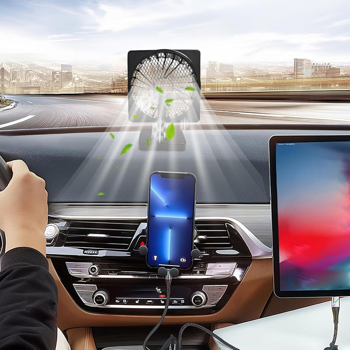 Wentylator powietrza 12V USB do klimatyzacji samochodowej z chłodzeniem z obrotem 360° (1+1 GRATIS) – Aurovent
