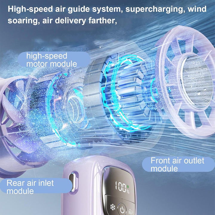 Przenośny składany wentylator ręczny z wyświetlaczem LED 100 prędkości