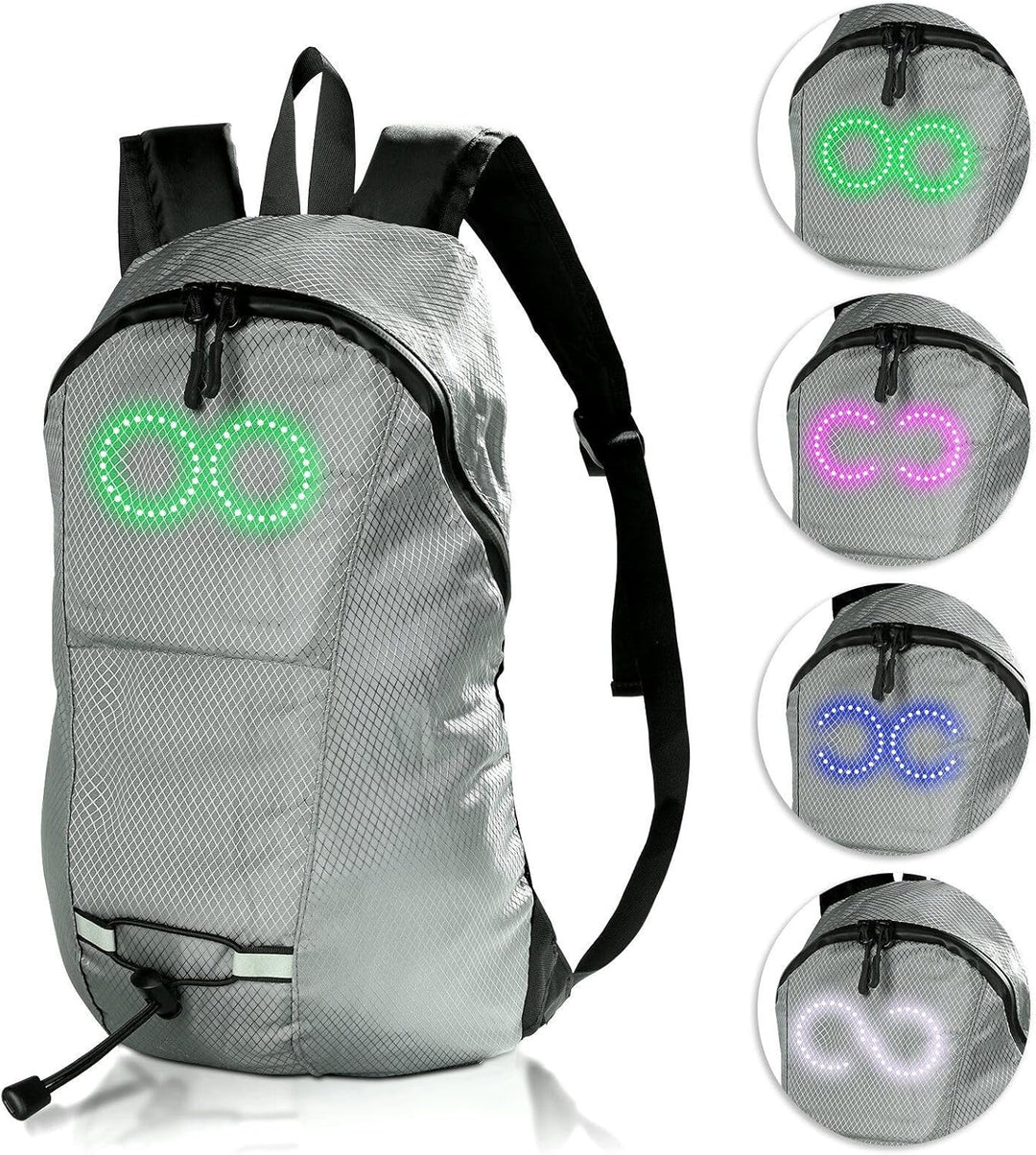 LED-Plecak podróżny – Wodoodporny świecący plecak z audio-responsywnym świeceniem – Nexora