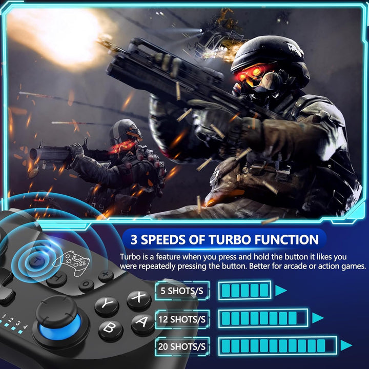 Kontroler bezprzewodowy z joystickami z efektem Halla i funkcją Turbo - Nexora